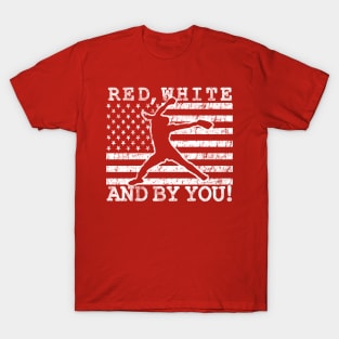 Red White and By You Fastpitch Softball Pitcher Gifts T-Shirt